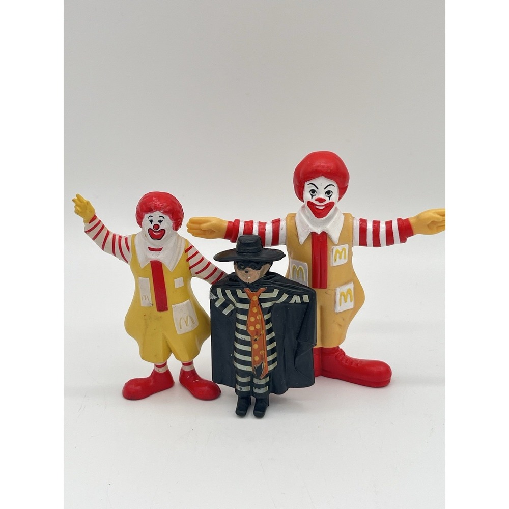 Vintage McDonald's Ronald McDonald Hamburglar PVC Figures 1985 1995 Lot of 3
